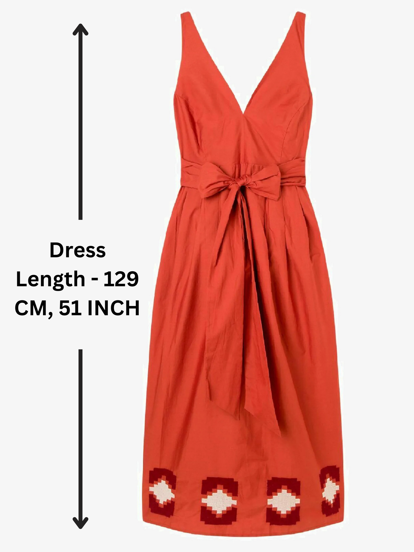 100% Poplin Cotton Summer Fit & Flare Midi Dress for Women