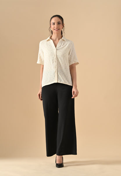 Womens Cotton Half Sleeve Loose Casual shirt