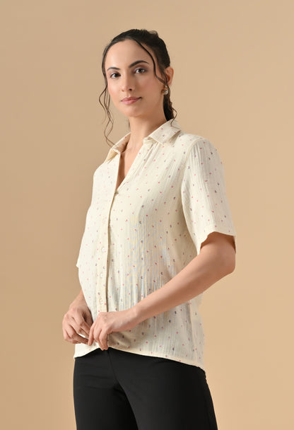 Womens Cotton Half Sleeve Loose Casual shirt