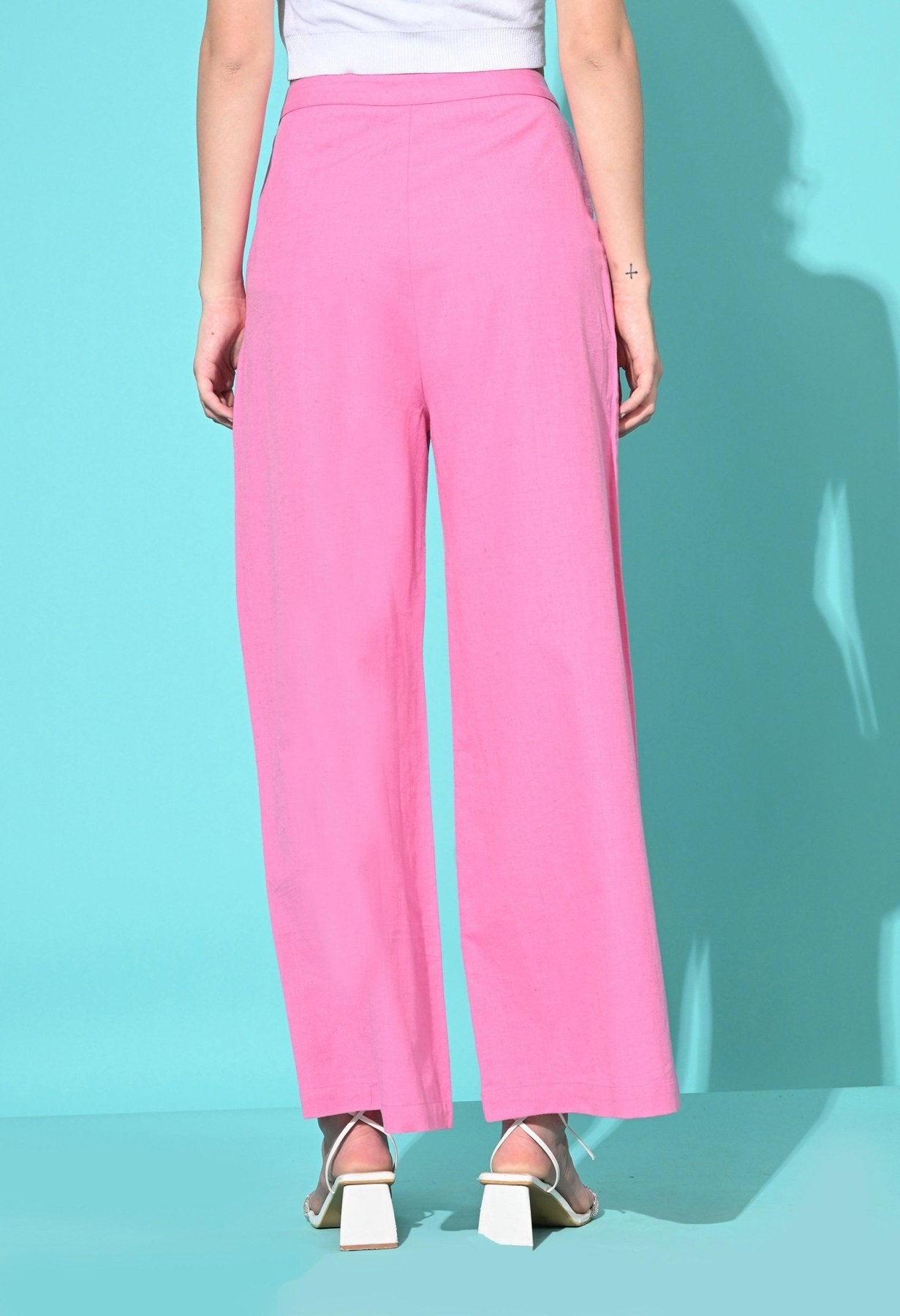 Cotton Wide Leg Trouser Pant for Women - SMERA MART