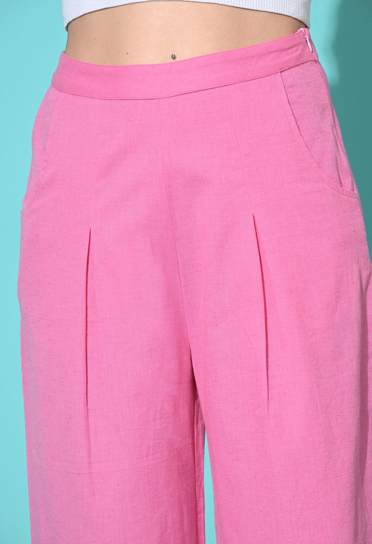 Cotton Wide Leg Trouser Pant for Women - SMERA MART