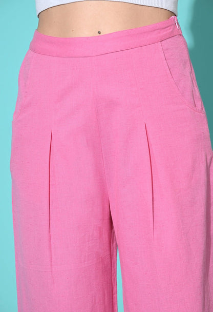 Cotton Wide Leg Trouser Pant for Women - SMERA MART